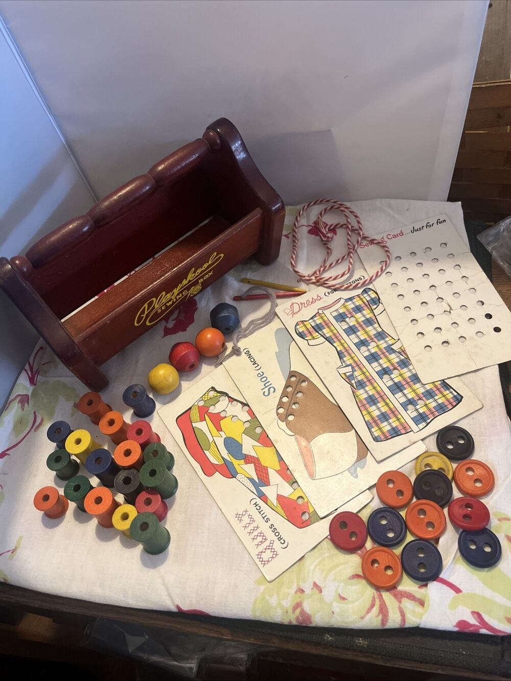 Playskool Sewing Box W LOTYS of Parts! C1960s
